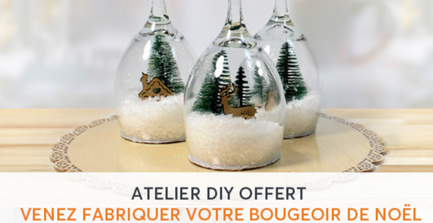 Atelier créatif DIY bougeoir de Noël à Auchan Trignac kidklik 44