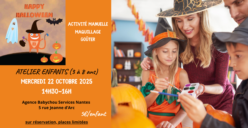 Aterlier enfants spécial Halloween avec Babychou Nantes 