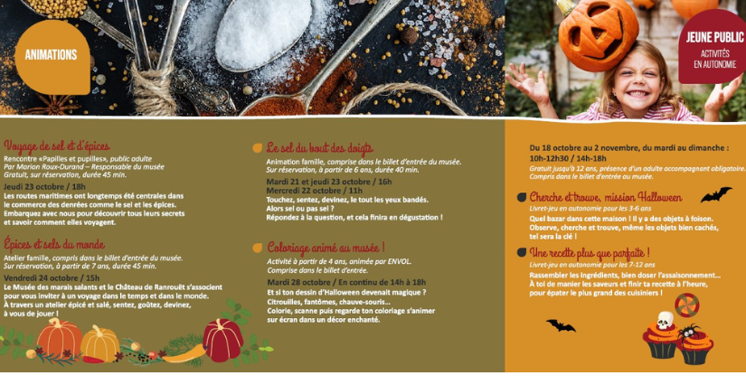 Livret-jeu "Cherche et trouve, mission Halloween" pour les 3-6 ans au Musée des Marais Salants Livret-jeu "Cherche et trouve, mission Halloween" pour les 3-6 ans au Musée des Marais Salants