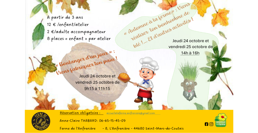 Les animations d'automne à la ferme de l'Anfrenière de St-Mars-de-Coutais 